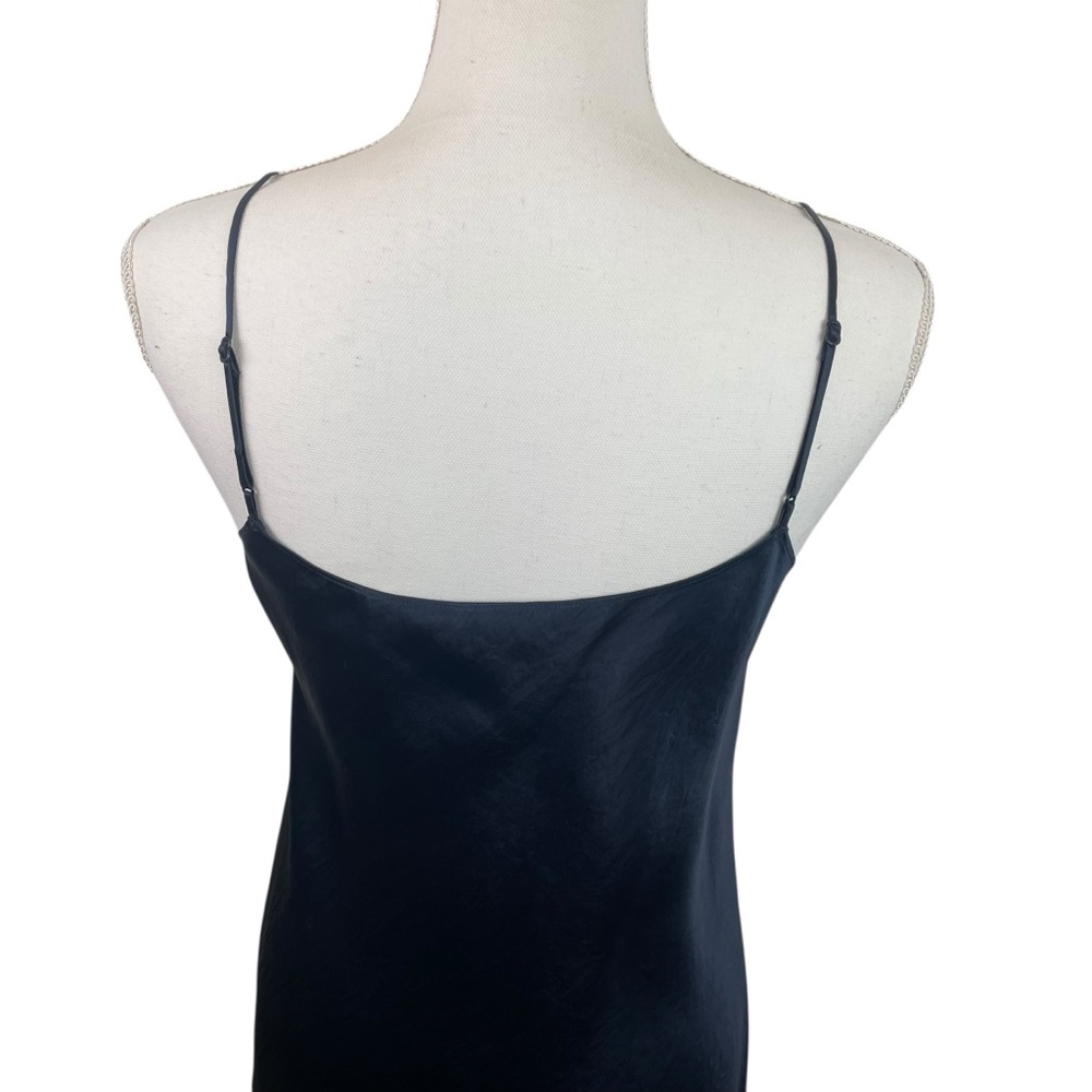Vince | Navy Blue Satin Slip Midi Dress - Picture 8 of 11